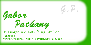 gabor patkany business card